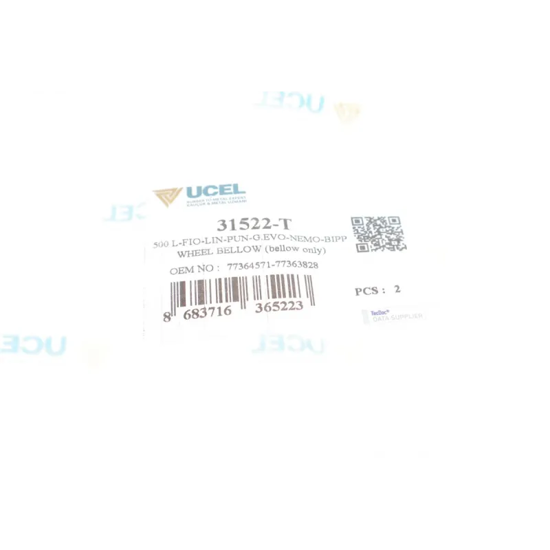 Пильник рульової рейки UCEL 31522-T для Citroen Nemo, Fiat Fiorino, Alfa Romeo Mito 12x54x200 мм