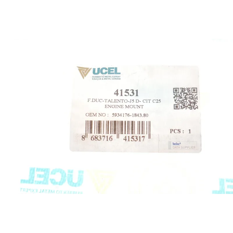 Подушка КПП UCEL 41531 ліва для Fiat Ducato, Citroen C25, Peugeot J5 1982-1994