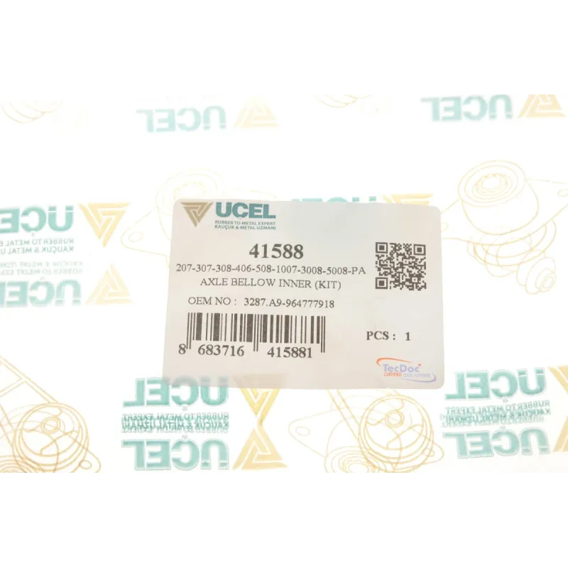 Пильник ШРКШ внутрішній UCEL 41588 для Citroen Berlingo B9 2008-, 36x70 мм