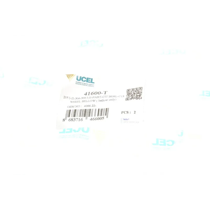 Пильник рейки рульової UCEL 41600-T лівий передній для Citroen Berlingo/Peugeot Partner 1996-2008, 40x40x115 мм