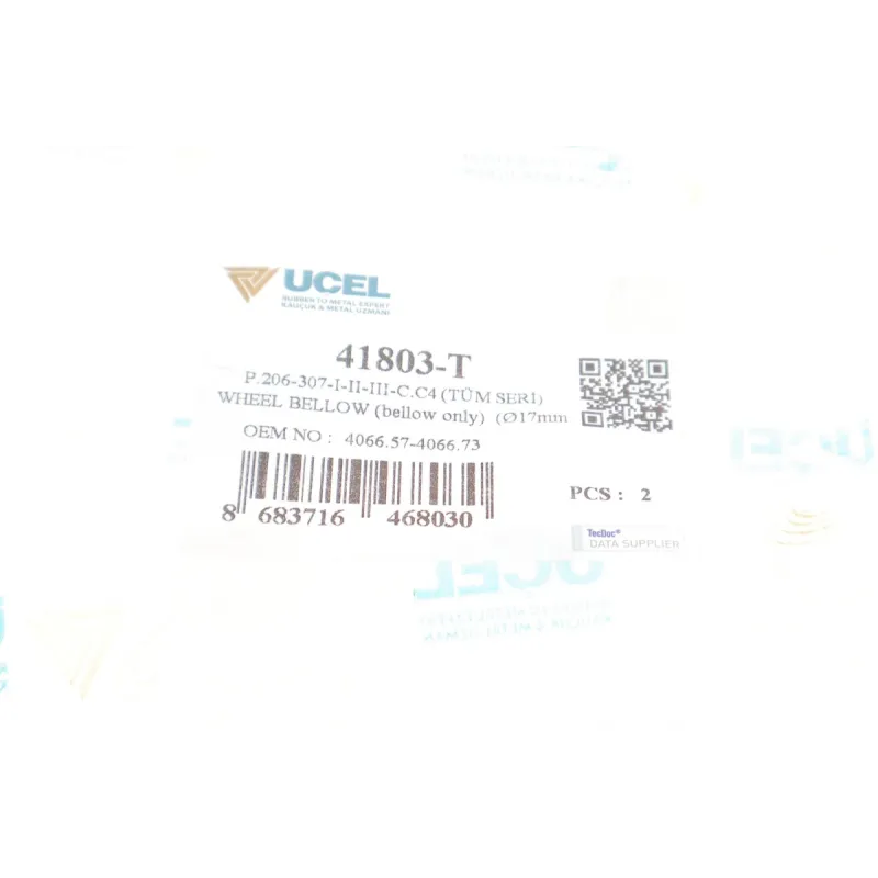 Пильник рейки рульової UCEL 41803-T лівий передній для Citroen C4/Peugeot 308/3008 17x59x183mm