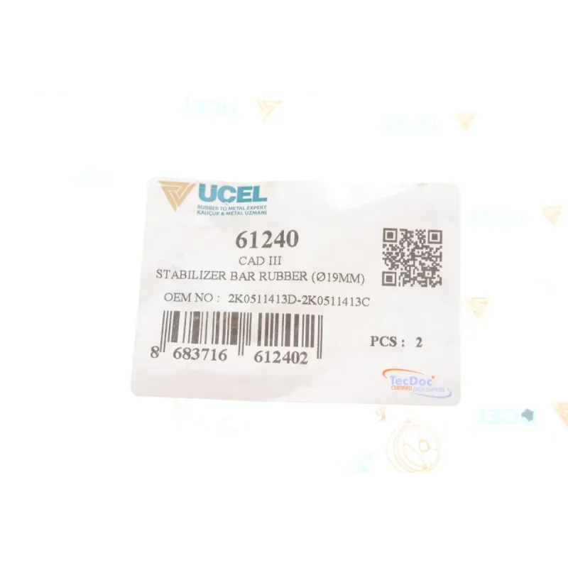 Втулка стабілізатора заднього UCEL 61240 для Volkswagen Caddy III/IV 2004-2020 (d=19mm)