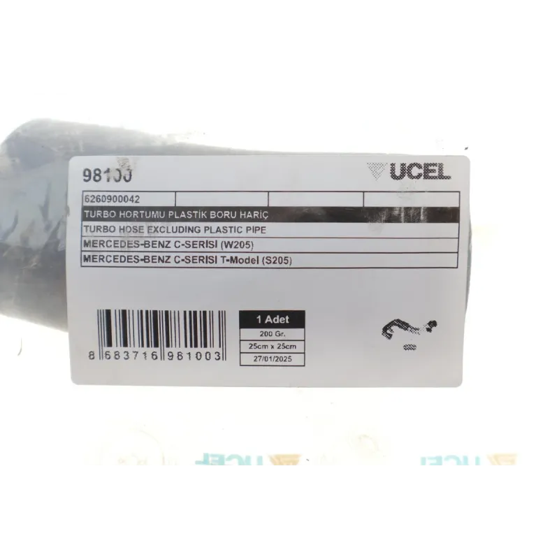Патрубок інтеркулера UCEL 98100 для Mercedes-Benz C-Class W205 2014-2018 1.6d OM626