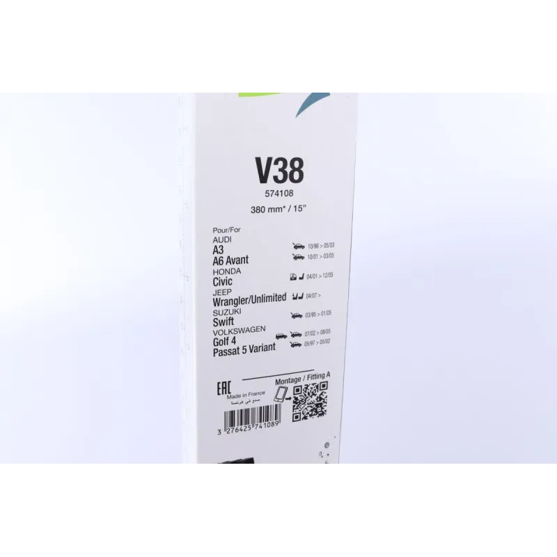 Щітка склоочисника VALEO 574108 (380мм) для Audi A4/A6, Chevrolet Aveo, Renault Kangoo 1996-
