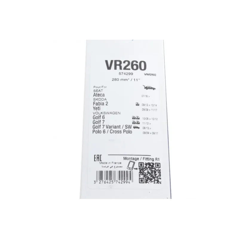 Щітка склоочисника задня VALEO 574299 для VW Golf VII, Skoda Fabia, Seat Arona 280 мм