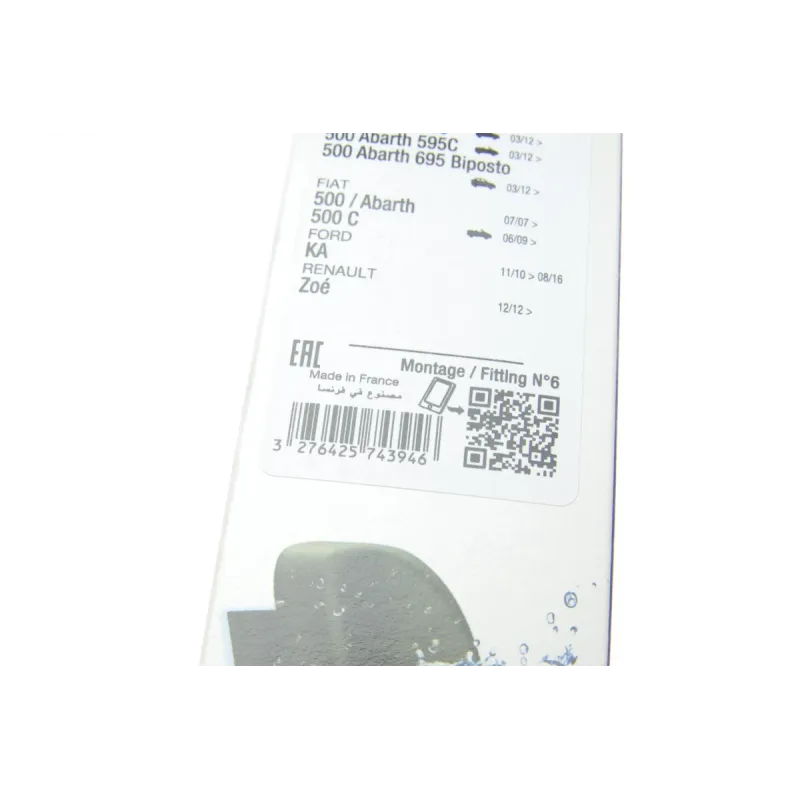 Щітки склоочисника (600/350мм) Renault Zoe 12-/Ford KA 08-16/Fiat 500/500e 07-