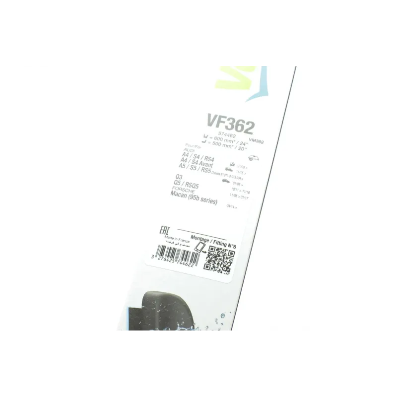 Щітки склоочисника VALEO 574462 безкаркасні (600/500 мм) для Porsche Macan, Audi A4 B8