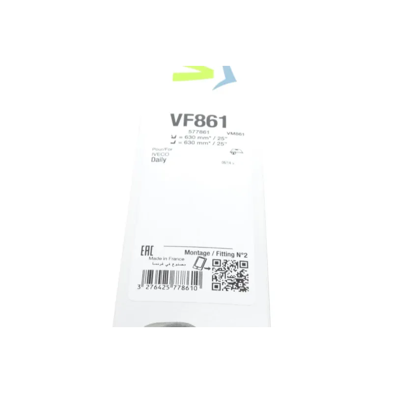 Щітки склоочисника VALEO 577861 безкаркасні 630/630мм для Iveco Daily IV 2014-