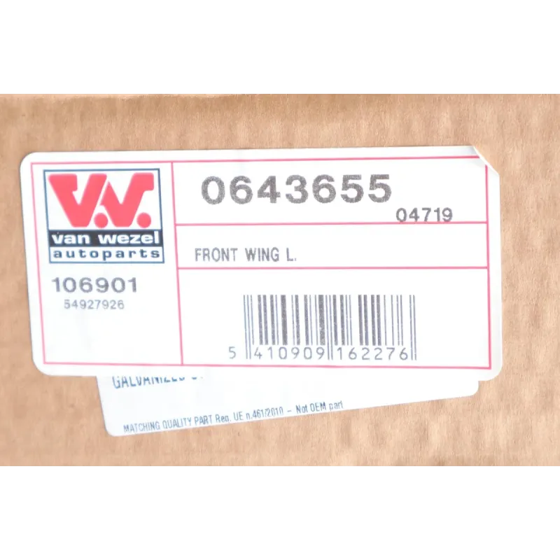 Крило переднє ліве VAN WEZEL 0643655 для BMW 3 (E36) 1990-2000