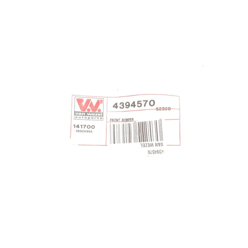 Бампер передній VAN WEZEL 4394570 для Renault Trafic II, Nissan Primastar 2001-2014 сірий