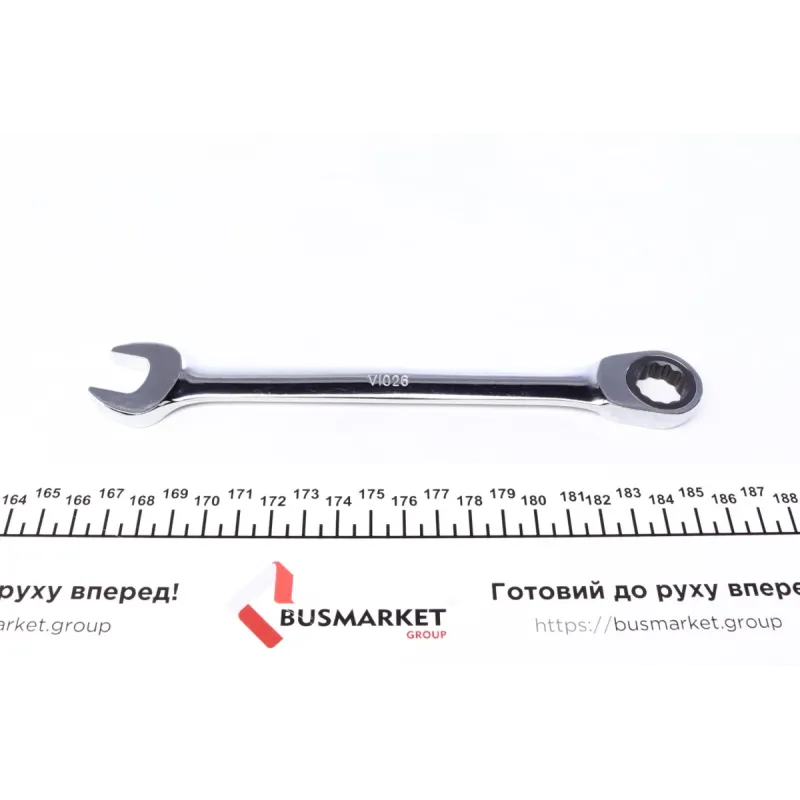 Ключ ріжково-накидний з тріскачкою 15 мм 72 зуб. L-200 мм