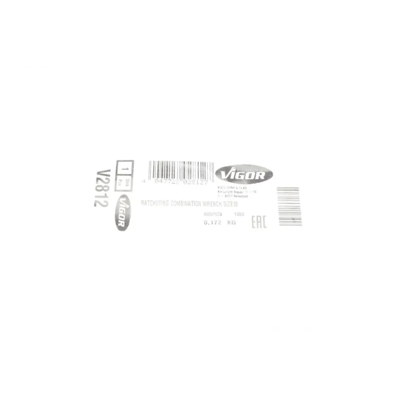 Ключ ріжково-накидний з тріскачкою VIGOR V2812 16 мм 72 зуб. L-215 мм