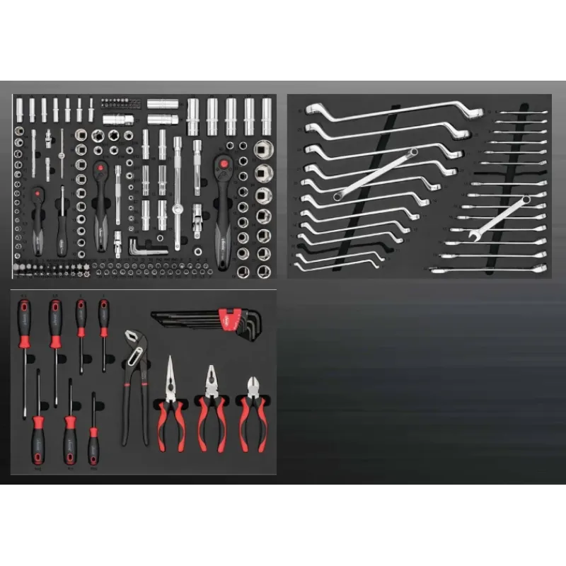 Візок з інструментами VIGOR V8000-BE 7 секцій 219 од. (чорний) Black Edition