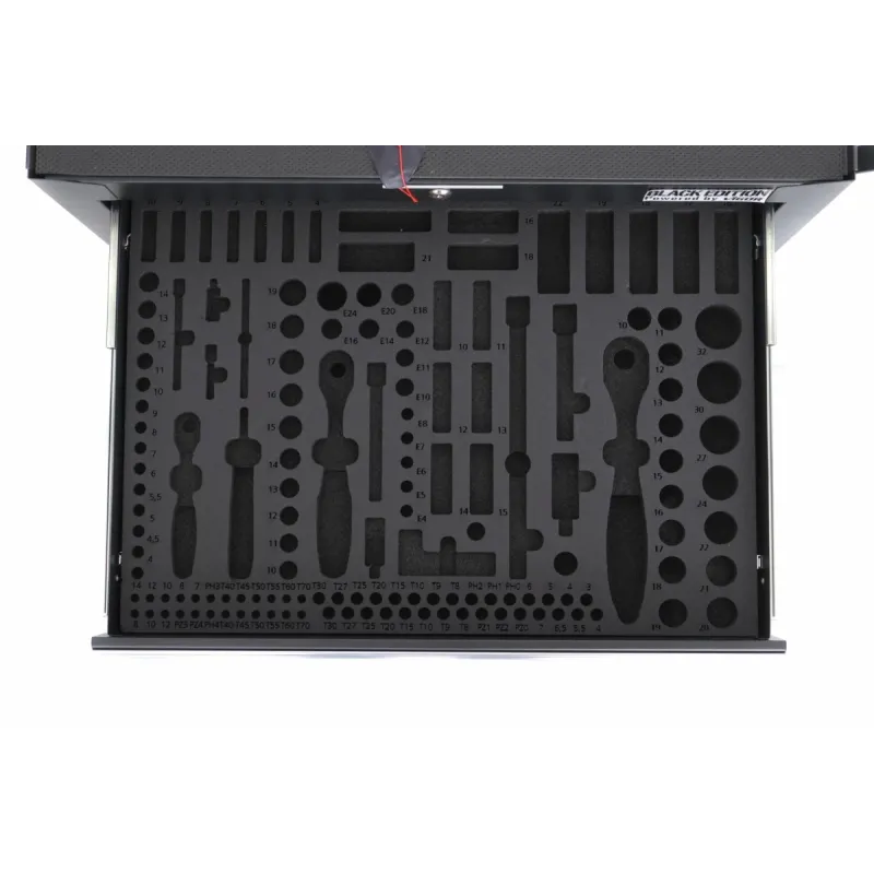 Візок з інструментами VIGOR V8000-BE 7 секцій 219 од. (чорний) Black Edition