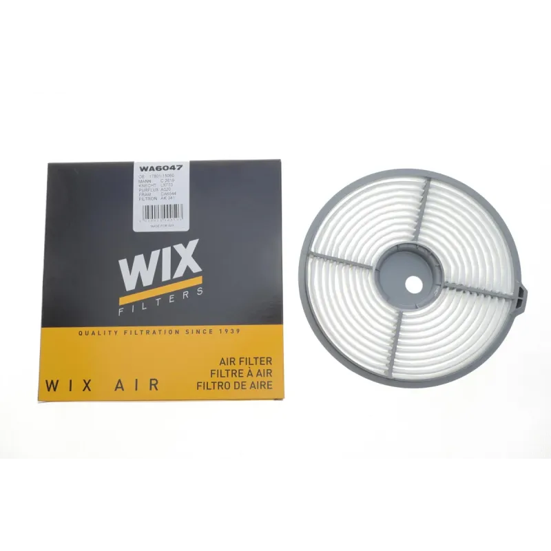 Фільтр повітряний WIX FILTERS WA6047 для Toyota Corolla 1.6 1987-1992, Carina II 1987-1989, 256x41x21 мм