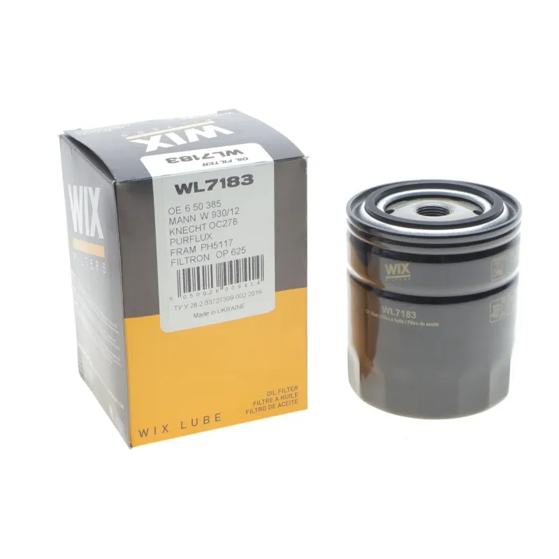 Фільтр масляний WIX FILTERS WL7183 для Opel Omega A 2.3 TD 1986-1994, Frontera A 2.3 TD 1992-1998 (h=108mm, Ø94mm)