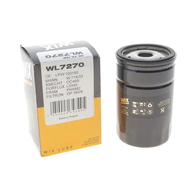 Фільтр масляний WIX FILTERS WL7270 для Rover 75 2.5 V6 1999-2005, MG ZT 2.5 V6 2001-2005