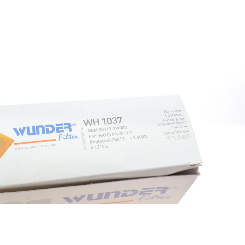 Фільтр повітряний WUNDER FILTER WH 1037 для Kia Rio 1.2 CVVT 2011-, 248x138x55 мм
