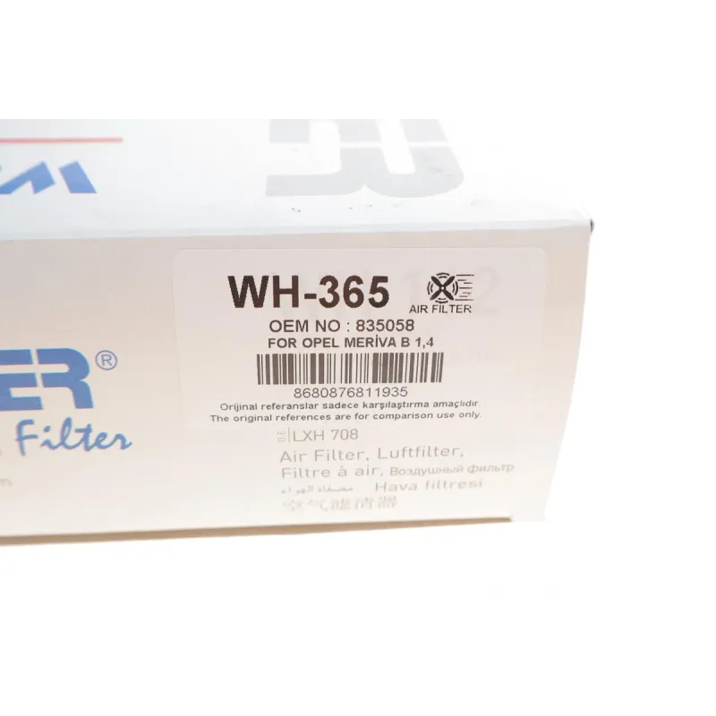 Фільтр повітряний WUNDER FILTER WH 365 для Opel Meriva B 2010-