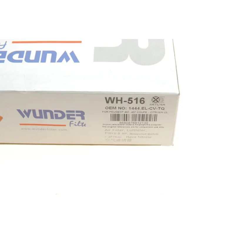 Фільтр повітряний WUNDER FILTER WH 516 для Citroen C5, Peugeot 407 1.8-3.0 2004-