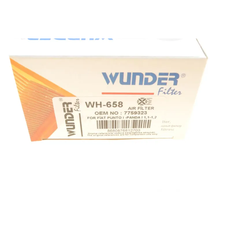 Фільтр повітряний WUNDER FILTER WH 658 для Fiat Panda, Punto 1993-2003, 228x89x47.3 мм