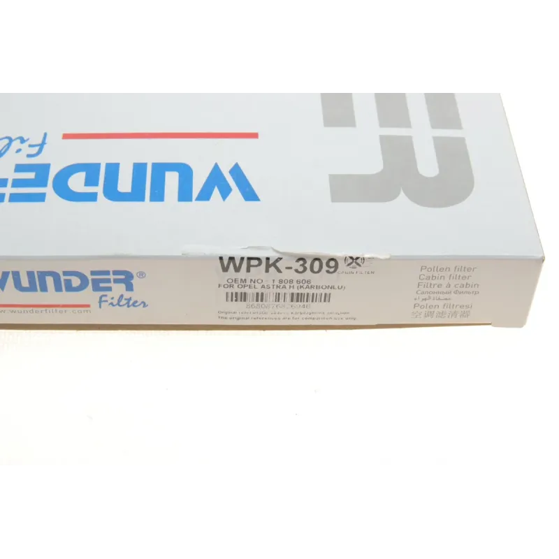Фільтр салону вугільний WUNDER FILTER WPK 309 для Opel Astra F/G/H 1996-2009