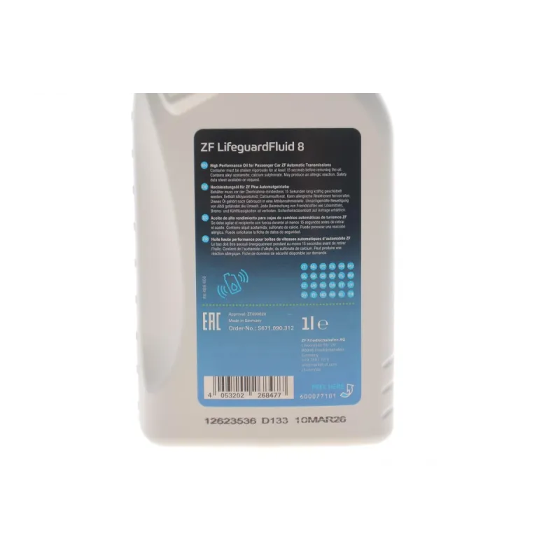 Комплект заміни оливи АКПП ZF LifeguardFluid 8 1087.298.365 для BMW 3/5/7 Series, 7 л