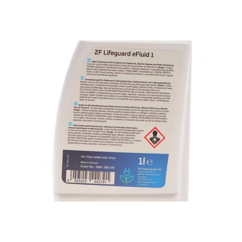 Трансмісійна олива LifeGuard eFluid1 (1L) ZF 5961308181