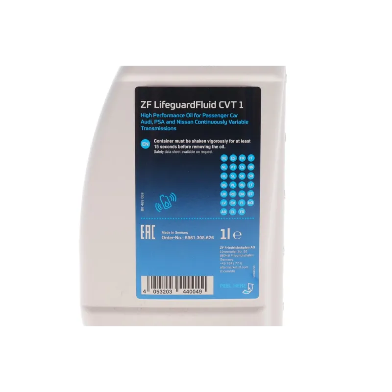 Трансмісійна олива ZF LifeguardFluid CVT 1L MB236.20/VW TL 52180 для Audi A4, A5