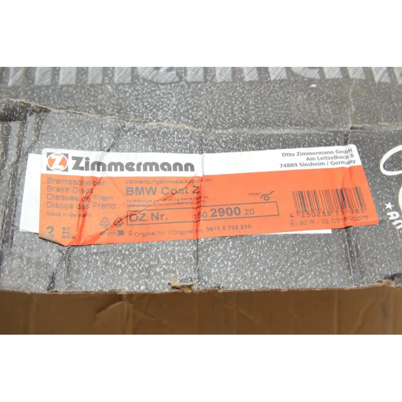 Диск гальмівний передній ZIMMERMANN 150.2900.20 для BMW 3 (E90) 2005-2011, 312x24 мм