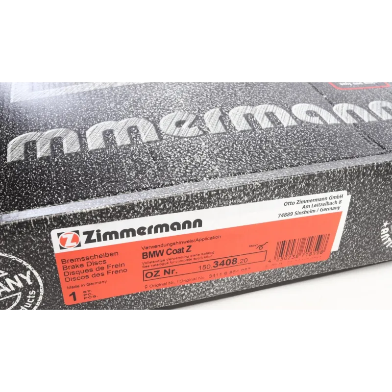 Диск гальмівний передній ZIMMERMANN 150.3408.20 для BMW 7 (E65-E67) 2001-2009, 348x30 мм