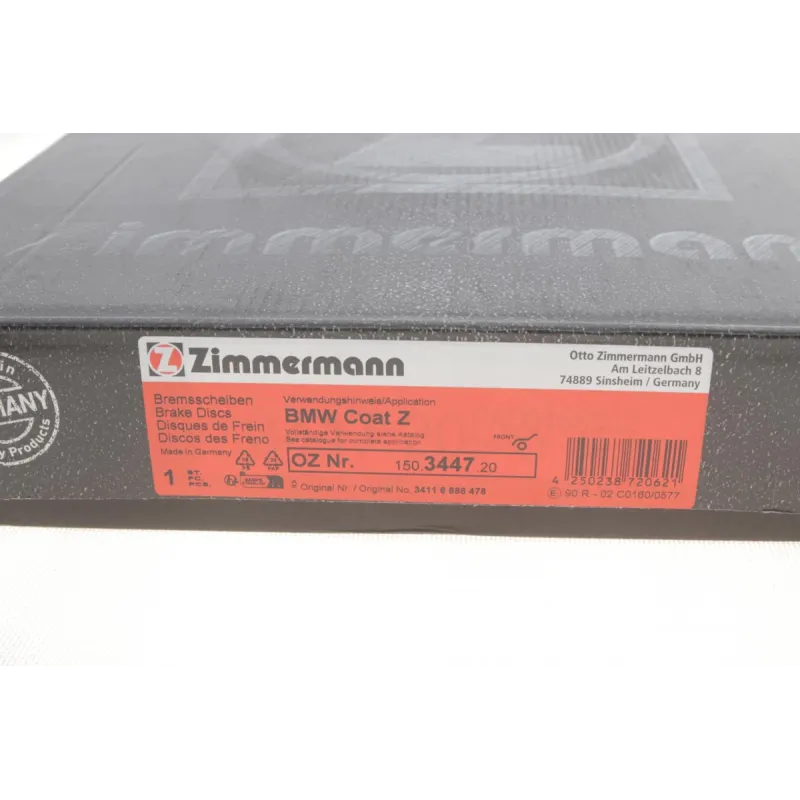 Диск гальмівний передній ZIMMERMANN 150.3447.20 для BMW X5 E70/X6 E71, 332x30 мм, вентильований