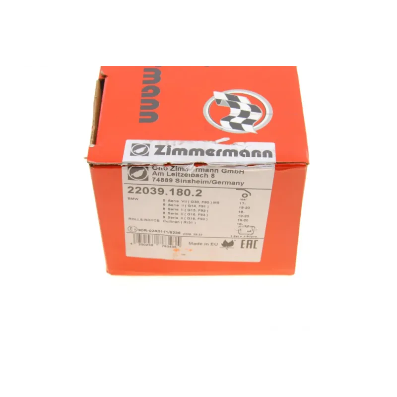 Колодки гальмівні задні ZIMMERMANN 22039.180.2 для BMW M5 (G30) M5 Competition 2018-, X5 (G05) M50 i xDrive 2019-, X6 (G06) M50 i xDrive 2019-