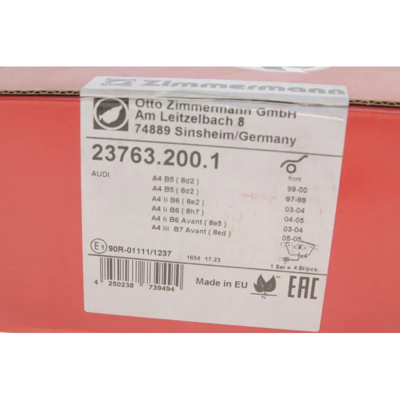 Колодки гальмівні (передні) Audi A4/A6/A8 02- (Ate-Teves) (з датчиками)