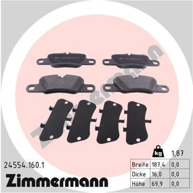 Колодки гальмівні (задні) Porsche 911/Panamera 09- (Brembo)