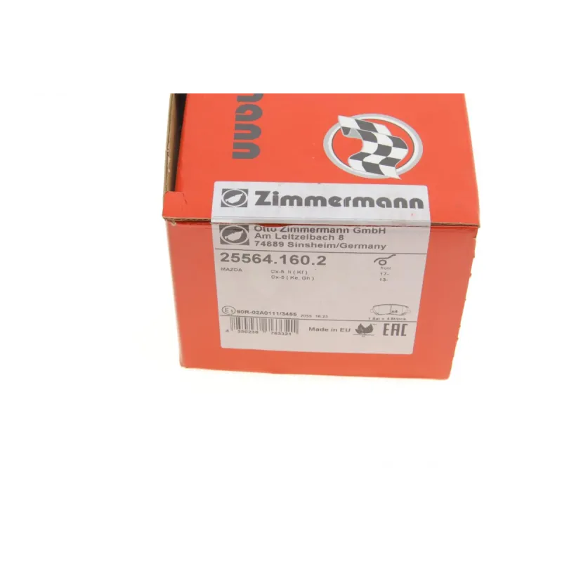 Колодки гальмівні передні ZIMMERMANN 25564.160.2 для Mazda CX-5 (KE, GH) 2011-, 160 л.с., 142x61x16 мм