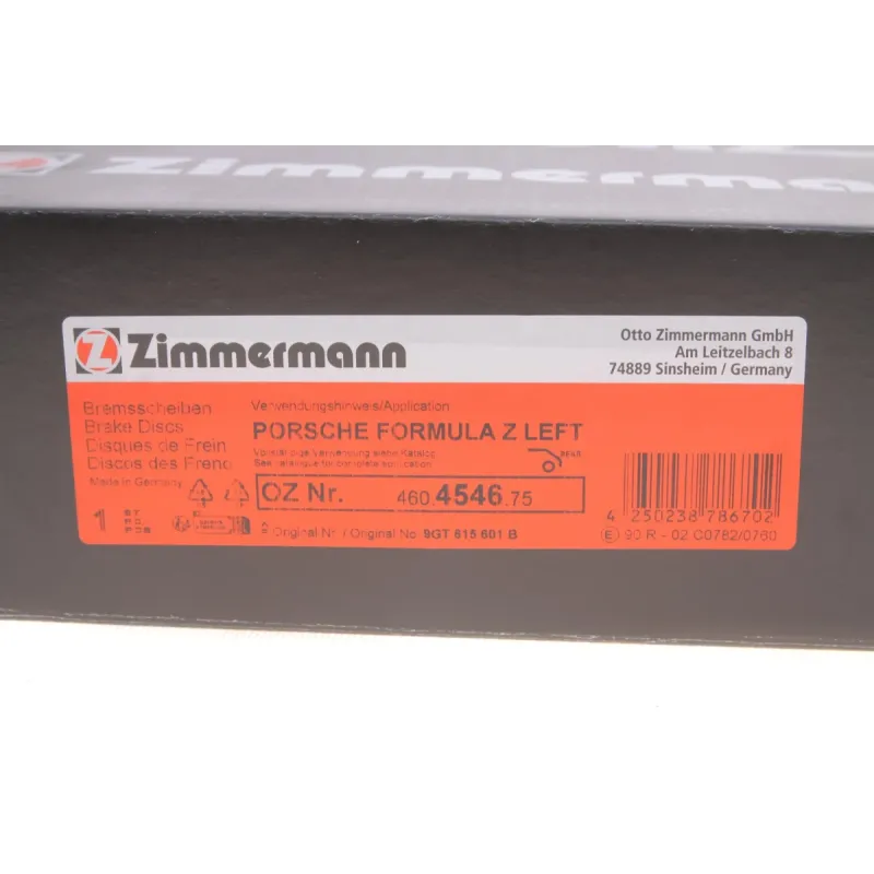 Диск гальмівний задній ZIMMERMANN 460.4546.75 для Porsche 911 (964) 3.3 Turbo 1990-1993, 380x30 мм