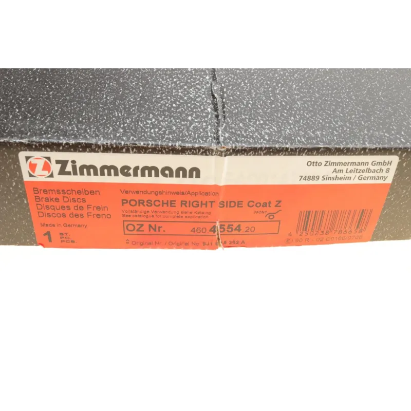 Диск гальмівний передній ZIMMERMANN 460.4554.20 для Porsche Taycan 360x36 мм