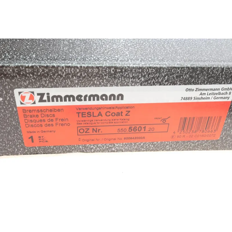 Диск гальмівний передній ZIMMERMANN 550.5601.20 для Tesla Model S/X 355x32 мм