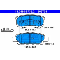 Колодки гальмівні (задні) Mitsubishi Outlander/Lancer 03-/Jeep Compass/Patriot/Dodge Avenger 06-