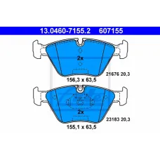 Колодки гальмівні (передні) BMW 3 (E46) 99-07/X3 (E83) 03-11/Z4 (E85/E86) 06-08 (Ate)