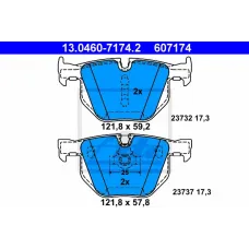 Колодки гальмівні (задні) BMW 5 (E60/E61) 02-10/6 (E63/E64) 04-07 (Ate)