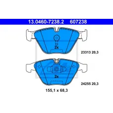 Колодки гальмівні (передні) BMW 3 (E90/E91) 04-13/X1 (E84) 09-15 (Ate)