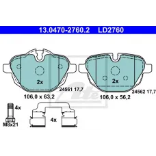 Колодки гальмівні (задні) BMW 5 (F10-F11/G30-31)/X3 (F25/G01)/ X5 (G05) 10- (Lucas/TRW) ATE Ceramic
