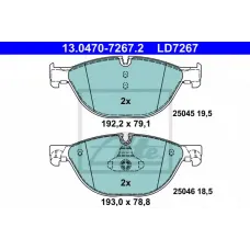 Колодки гальмівні (передні) BMW 5 (F07/F10/F11) 09-17/6 (F06/F13) 11-18/7 (F01/F02/F03/F04) 08-15 (Ate) ATE Ceramic