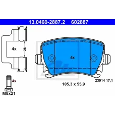Колодки гальмівні (задні) Audi A3/TT/Skoda Octavia/SuperB/VW Golf 03-