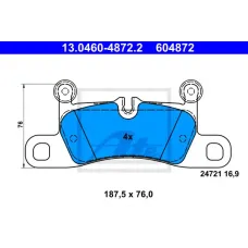 Колодки гальмівні (задні) VW Touareg/Porsche Cayenne 10- (Brembo)