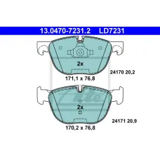 Колодки гальмівні (передні) BMW X5 (E70/F15/F85) 06-18/X6 (E71/E72/F16/F86) 08-19 (Ate) ATE Ceramic