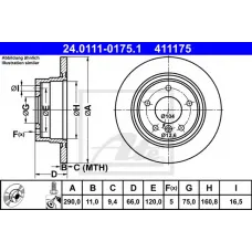 Диск гальмівний (задній) BMW 1 (F20/F21) 11-/ 2 (F22/F23) 14- (290x11) (з покриттям) (повний)