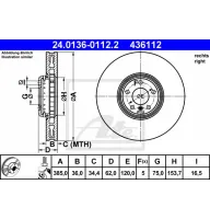 Диск гальмівний (передній) BMW X5 (E70/F15/F85)/X6 (E71/E72/F16/F86) 06- (385x36) (R)